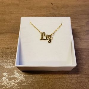 Dainty Custom Gold "Liz" Name Necklace